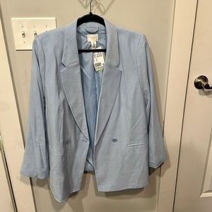 H&M light blue oversized blazer NWT